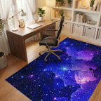 Starry Blue Purple Nebula Rug - Office View