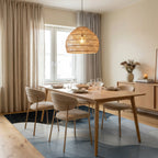 Starry Navy Gold Waves Rug Dining Room View
