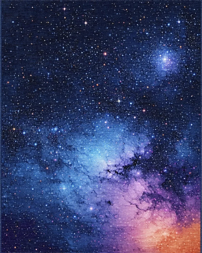 Starry Nebula Cosmic Rug - Cutout View