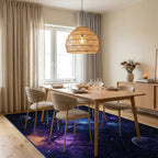 Starry Nebula Galaxy Planets Rug - Dining Room View