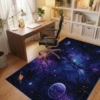 Starry Nebula Galaxy Planets Rug - Office View