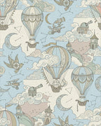 Steampunk Hot Air Balloon Sky Adventure Rug - Cutout View