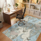 Steampunk Hot Air Balloon Sky Adventure Rug Office View