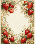 Strawberry Floral Swirl Design Rug - Cutout View