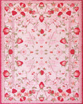 Strawberry Garden Pink Floral Rug - Cutout View