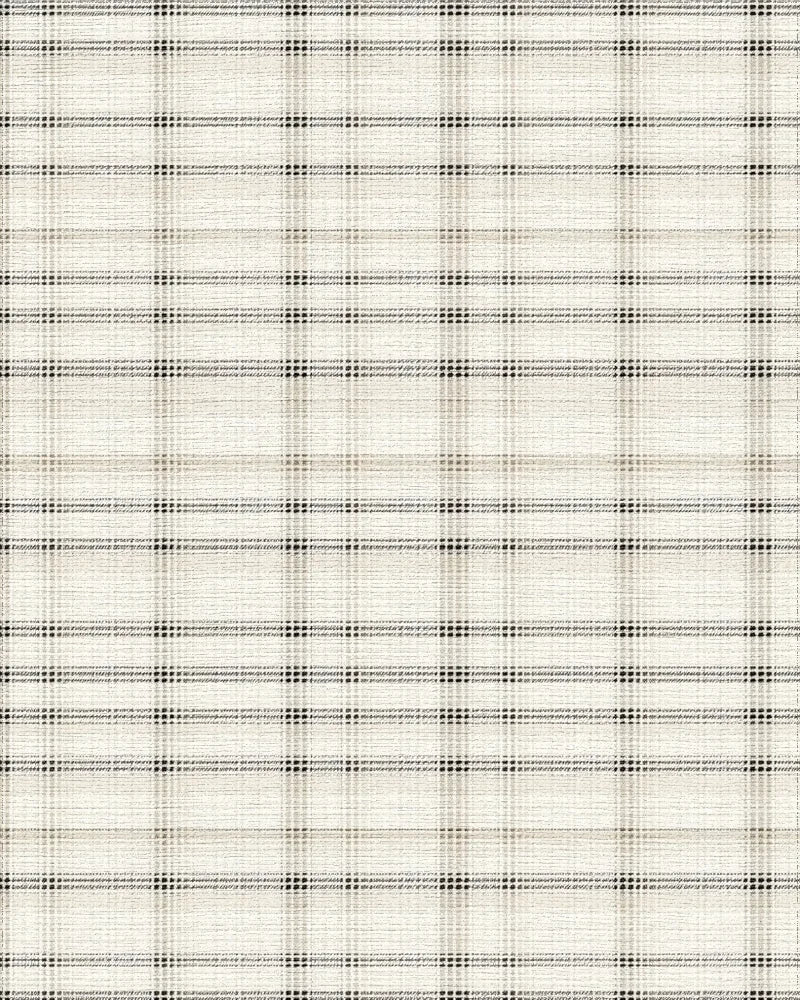 Subtle Beige Plaid Texture Rug - Cutout View