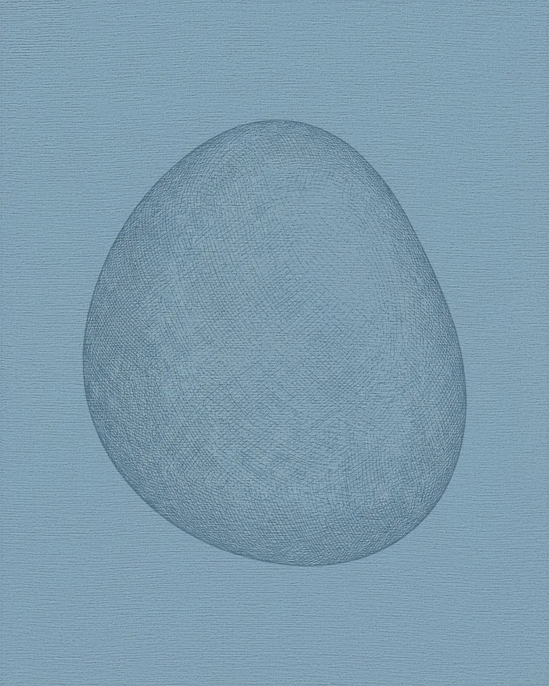 Subtle Blue Textured Organic Form Rug - Cutout View