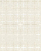 Subtle Cream Geometric Cross Repeat Rug - Cutout View