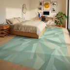 Subtle Geometric Crystal Shards Rug Bedroom View