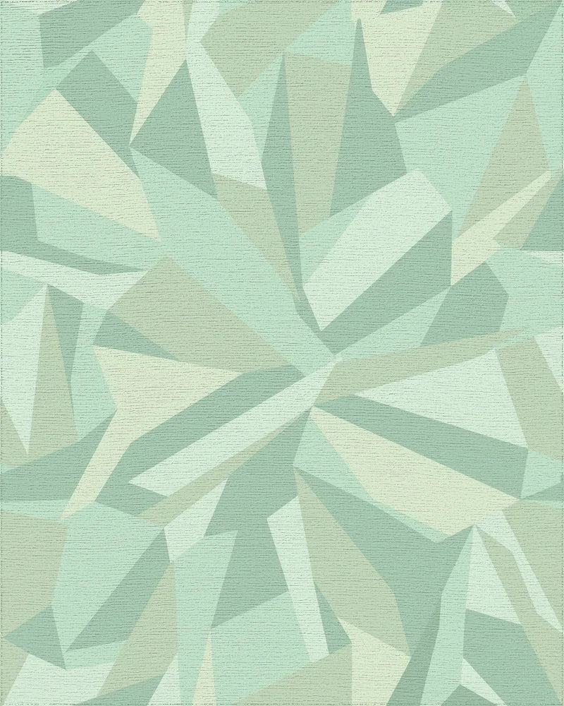 Subtle Geometric Crystal Shards Rug - Cutout View