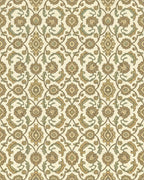 Subtle Gold Floral Arch Motif Rug - Cutout View