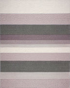 Subtle Lavender Gray Striped Texture Rug - Cutout View