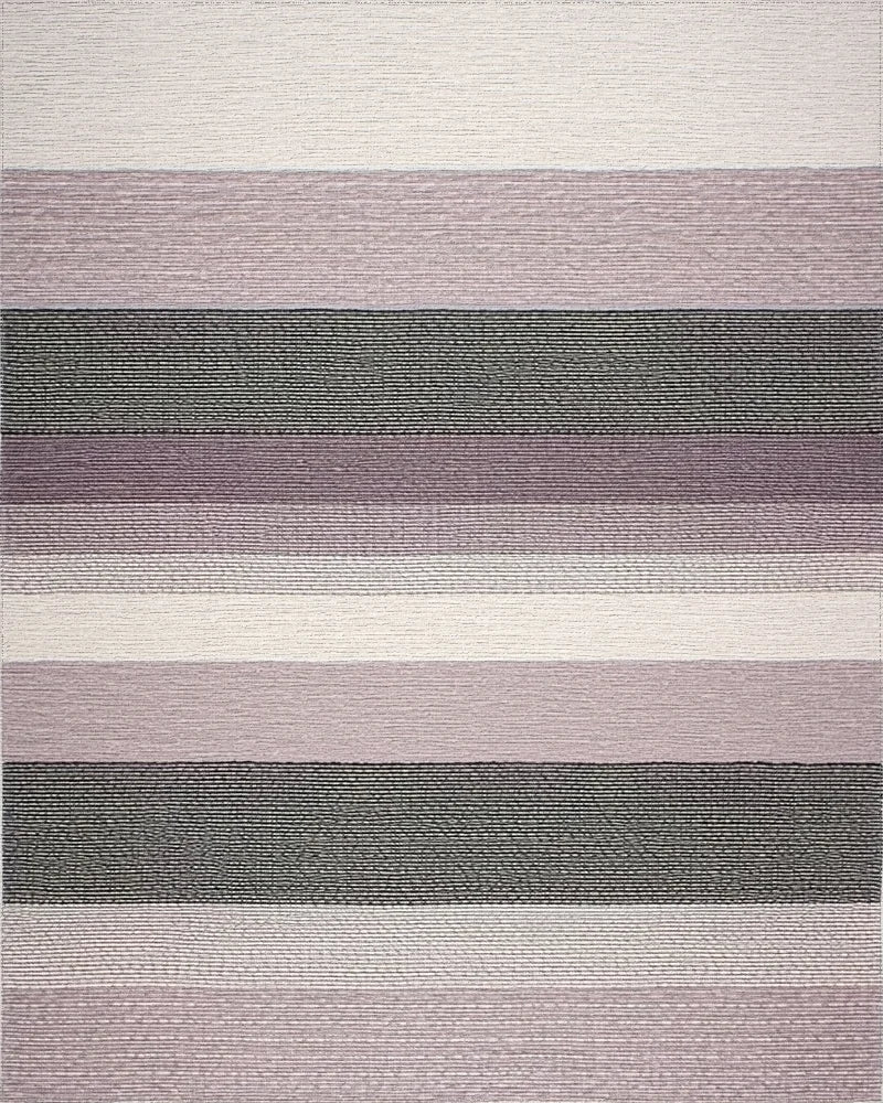 Subtle Lavender Gray Striped Texture Rug - Cutout View
