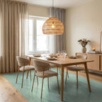 Subtle Mint Snake Skin Diamond Rug Dining Room View