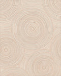 Subtle Peach Concentric Circles Rug - Cutout View