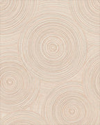 Subtle Peach Concentric Circles Rug - Cutout View