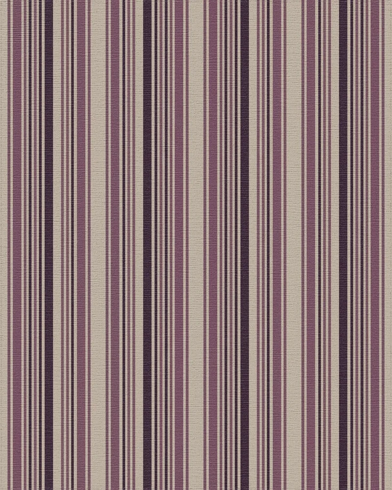 Subtle Plum And Taupe Stripes Rug - Cutout View