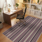 Subtle Plum And Taupe Stripes Rug Office View