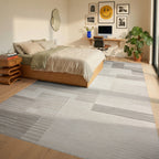 Subtle Stripe Rectangular Arrangement Rug - Bedroom View