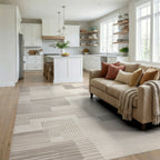 Subtle Stripe Rectangular Arrangement Rug - Living Room View