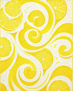 Sunny Citrus Swirl Tile Pattern Rug - Cutout View