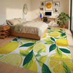 Sunny Lemon Slice Pattern Design Rug Bedroom View