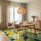 Sunny Lemon Slice Pattern Design Rug Dining Room View