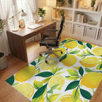 Sunny Lemon Slice Pattern Design Rug Office View