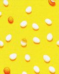 Sunny Yellow Egg Collage Rug - Cutout View