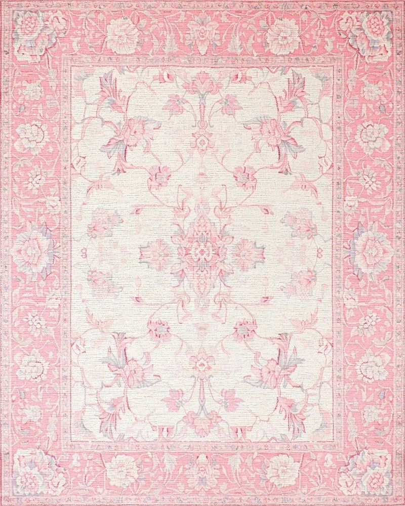 Sweet Blossom Pink Floral Medallion Rug - Cutout View