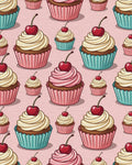 Sweet Cherry Cupcake Delight Pattern Rug - Cutout View