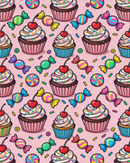 Sweet Cupcake And Candy Toss Rug - Cutout View