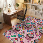 Sweet Cupcake And Candy Toss Rug Office View