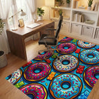 Sweet Gummy Bear Donut Sprinkle Rug Office View