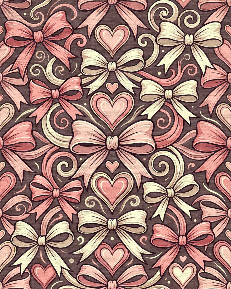 Sweet Hearts And Bows Repetition Rug - Cutout View