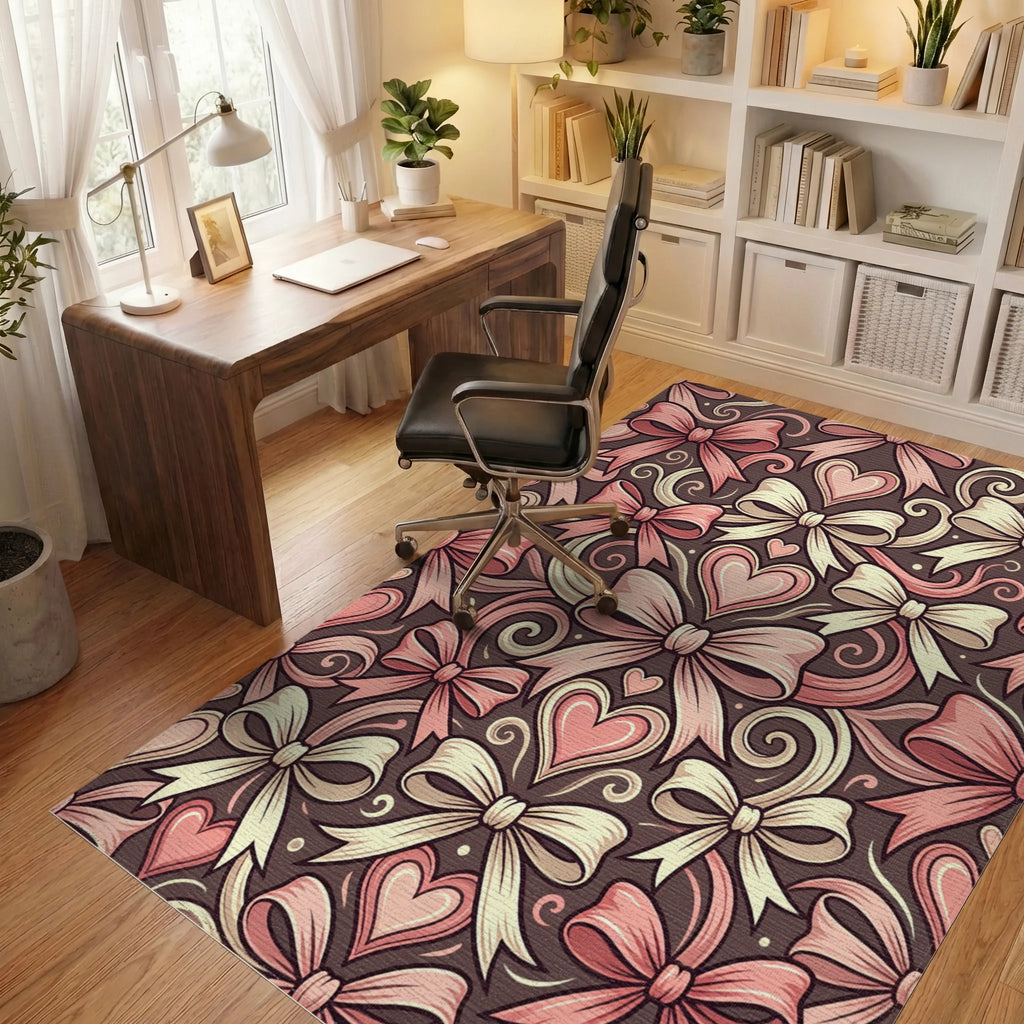 Sweet Hearts And Bows Repetition Rug Office View