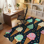 Sweet Ice Cream Cones with Sprinkles Rug Office View