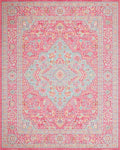 Sweet Pink Blue Medallion Rug - Cutout View