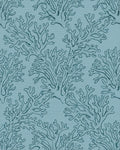 Teal Coral Branch Repeating Pattern Rug - Cutout View