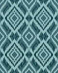 Teal Diamond Ikat Rug - Cutout View