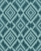 Teal Diamond Ikat Rug - Cutout View