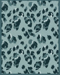 Teal Dusty Leopard Spots Rug - Cutout View