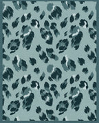 Teal Dusty Leopard Spots Rug - Cutout View