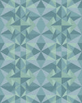 Teal Geometric Faceted Star Rug - Cutout View