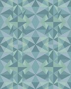 Teal Geometric Faceted Star Rug - Cutout View