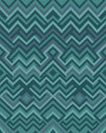 Teal Geometric Maze Chevron Rug - Cutout View