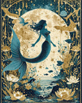 Teal Gold Mystical Mermaid Rug - Cutout View