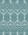 Teal Macrame Rope Scroll Rug - Cutout View