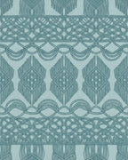 Teal Macrame Rope Scroll Rug - Cutout View