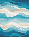 Teal Navy Wavy Layers Rug - Cutout View